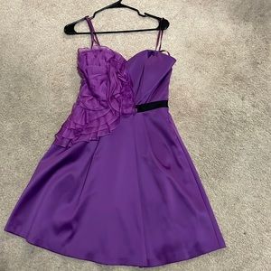 Purple mini dress, with flower